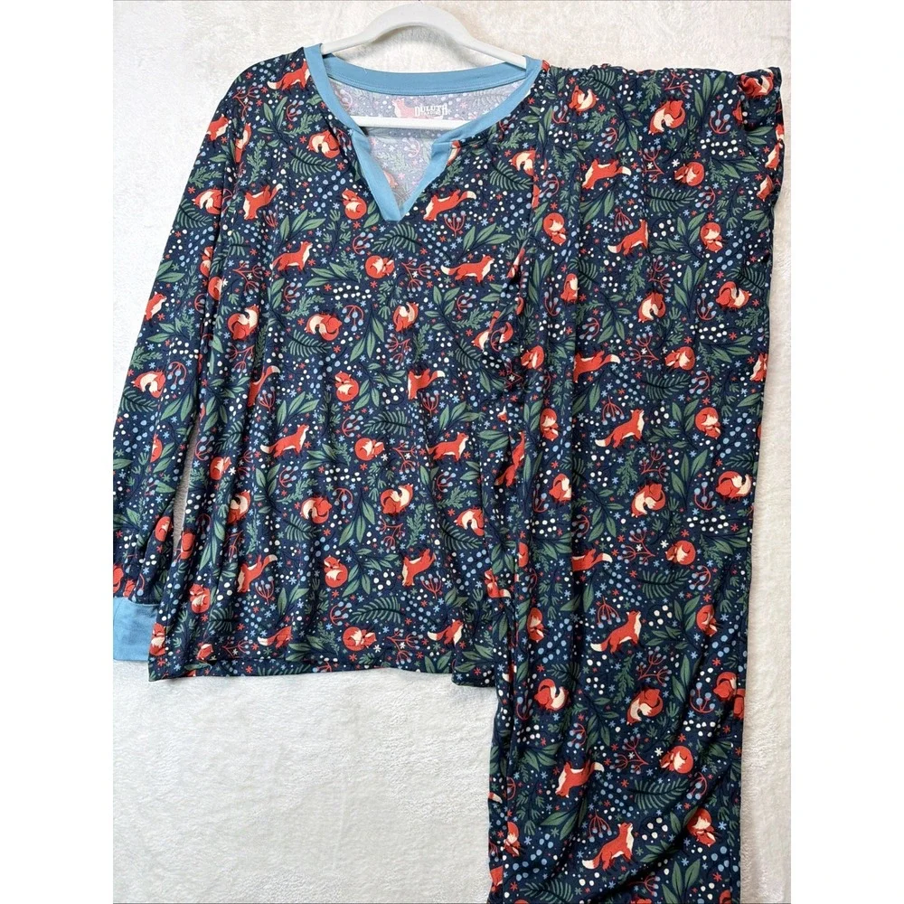 Duluth Trading Co. Women's XL Soft Jam Sleep Set Garden Print Full Pant Long